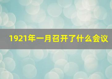 1921年一月召开了什么会议