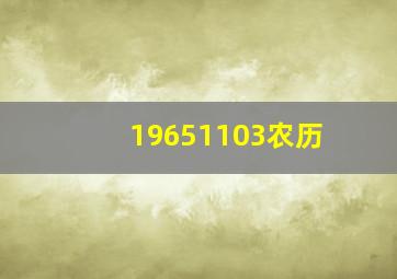 19651103农历