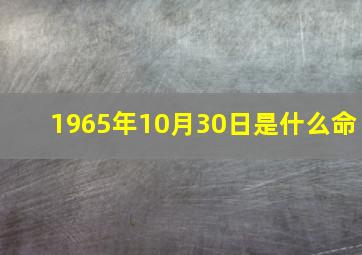 1965年10月30日是什么命