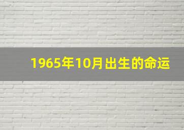 1965年10月出生的命运