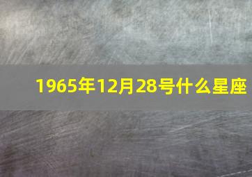 1965年12月28号什么星座