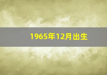 1965年12月出生