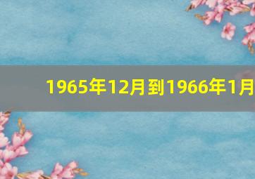 1965年12月到1966年1月