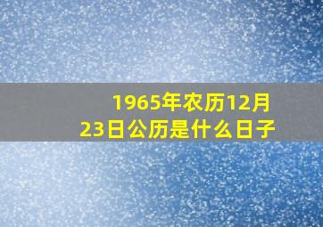 1965年农历12月23日公历是什么日子