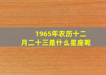 1965年农历十二月二十三是什么星座呢