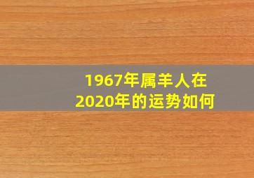 1967年属羊人在2020年的运势如何