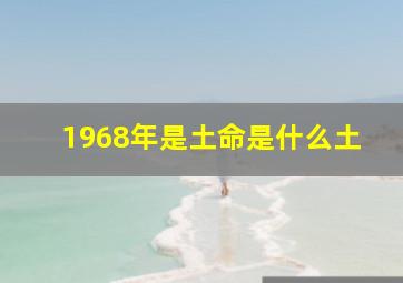 1968年是土命是什么土