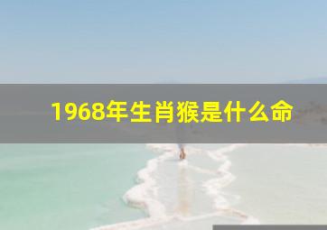 1968年生肖猴是什么命