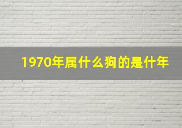 1970年属什么狗的是什年