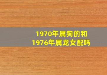 1970年属狗的和1976年属龙女配吗