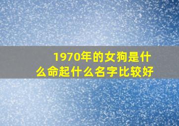 1970年的女狗是什么命起什么名字比较好