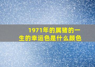 1971年的属猪的一生的幸运色是什么颜色