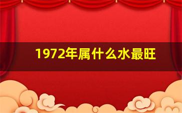 1972年属什么水最旺