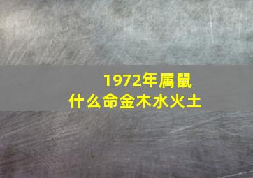 1972年属鼠什么命金木水火土