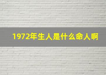 1972年生人是什么命人啊