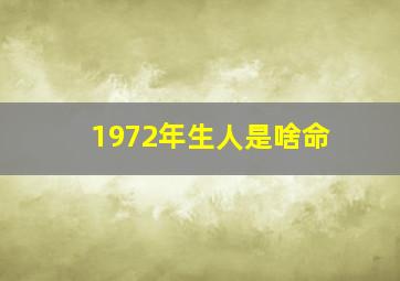 1972年生人是啥命