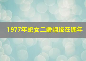 1977年蛇女二婚姻缘在哪年