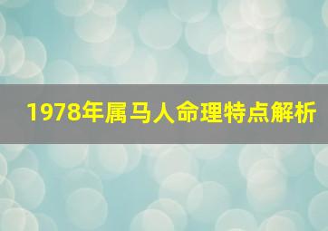 1978年属马人命理特点解析