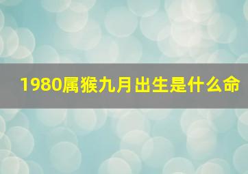 1980属猴九月出生是什么命