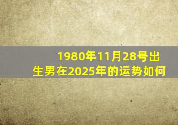 1980年11月28号出生男在2025年的运势如何