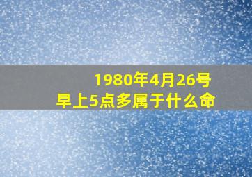 1980年4月26号早上5点多属于什么命