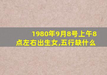 1980年9月8号上午8点左右出生女,五行缺什么