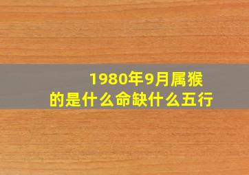 1980年9月属猴的是什么命缺什么五行