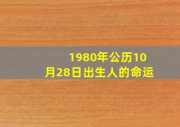 1980年公历10月28日出生人的命运