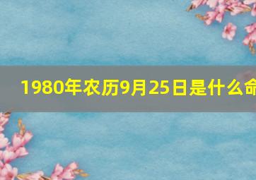 1980年农历9月25日是什么命