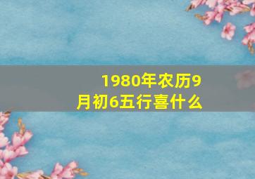 1980年农历9月初6五行喜什么