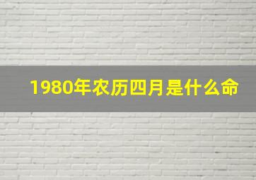 1980年农历四月是什么命