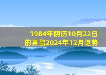 1984年阴历10月22日的男鼠2024年12月运势