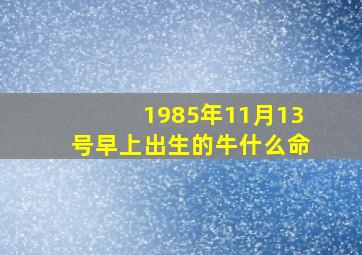 1985年11月13号早上出生的牛什么命