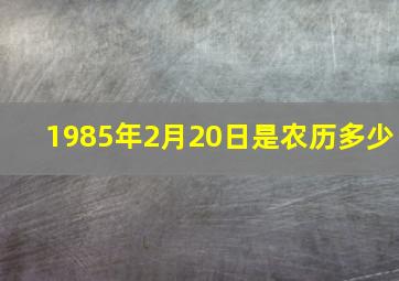 1985年2月20日是农历多少