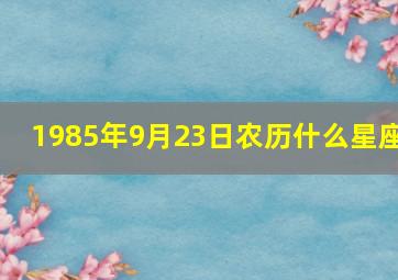 1985年9月23日农历什么星座