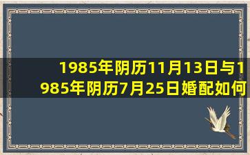 1985年阴历11月13日与1985年阴历7月25日婚配如何