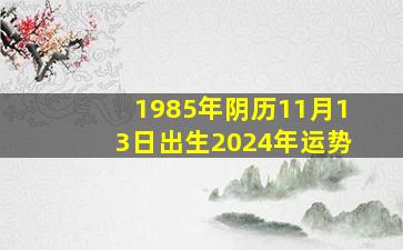 1985年阴历11月13日出生2024年运势