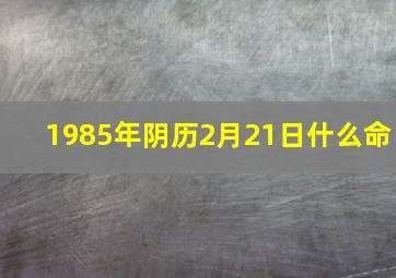 1985年阴历2月21日什么命