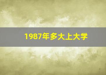 1987年多大上大学