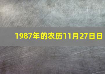 1987年的农历11月27日日