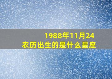 1988年11月24农历出生的是什么星座