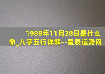 1988年11月28日是什么命_八字五行详解--星辰运势网