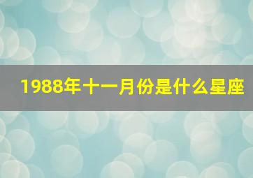 1988年十一月份是什么星座