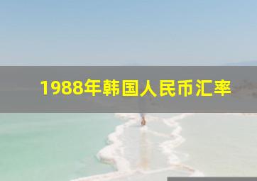 1988年韩国人民币汇率