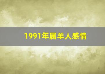 1991年属羊人感情