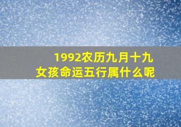 1992农历九月十九女孩命运五行属什么呢