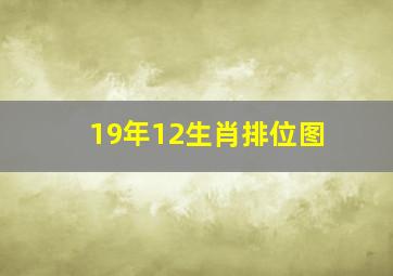 19年12生肖排位图