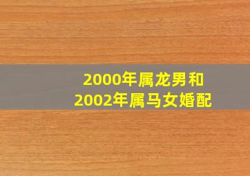 2000年属龙男和2002年属马女婚配