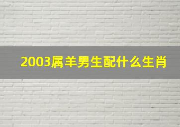 2003属羊男生配什么生肖