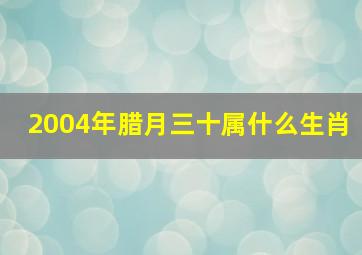 2004年腊月三十属什么生肖